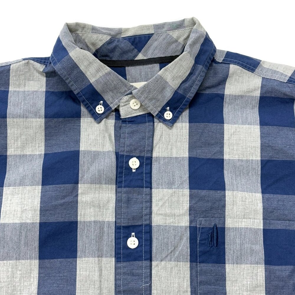 Johnnie-O Button Down‎ Shirt Mens Large Blue Gray Plaid Long Sleeve Cotton - Picture 4 of 9